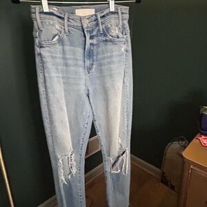 Light Blue Distressed Women's Jeans